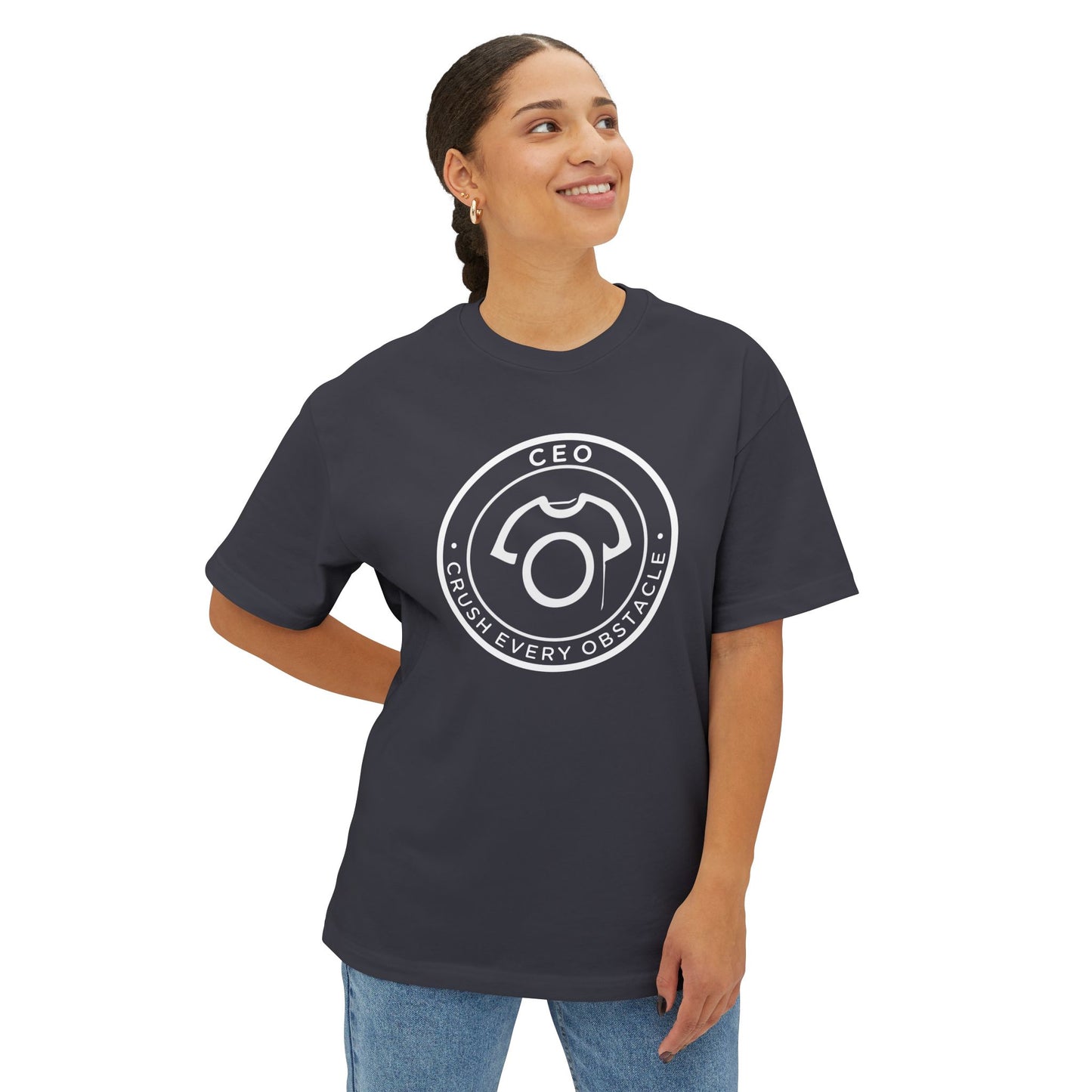 Oversized CEO Tee – Crush Every Obstacle | Unisex Cotton Tee - Motivational Tee - CA
