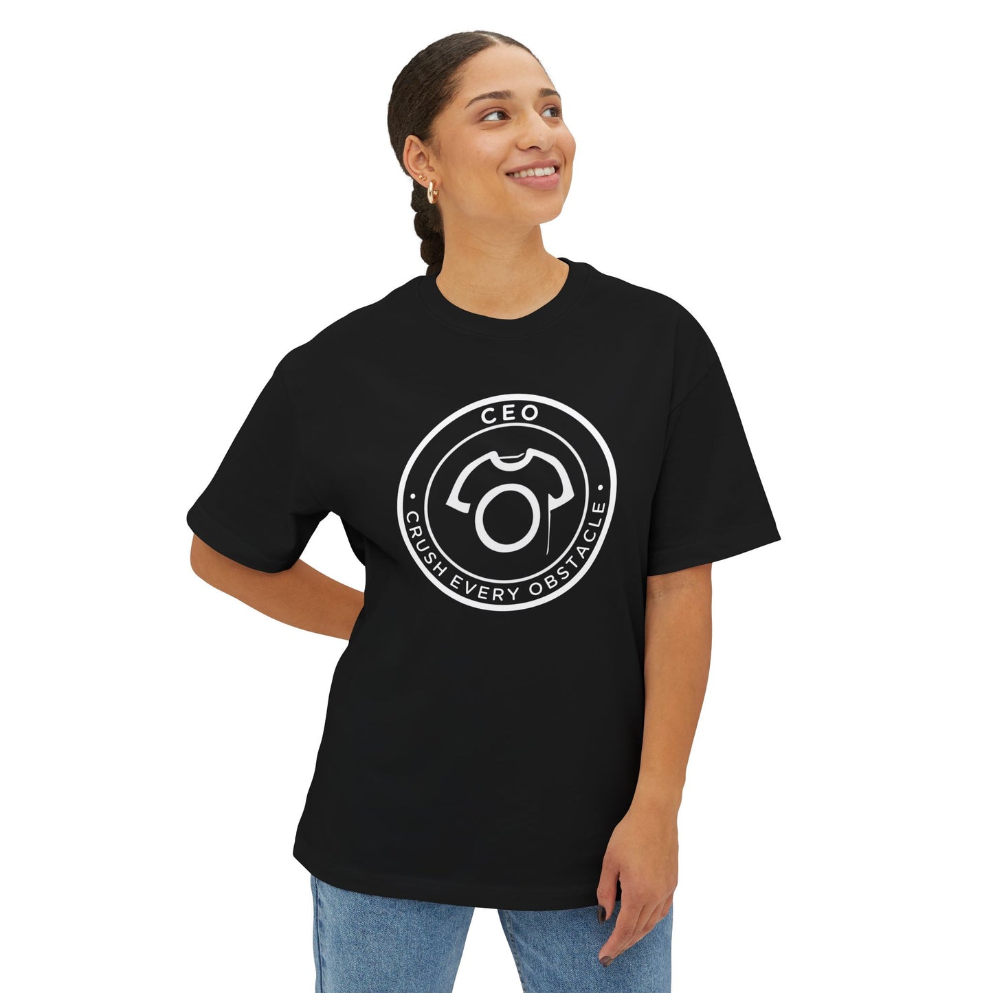 Oversized CEO Tee – Crush Every Obstacle | Unisex Cotton Tee - Motivational Tee - CA