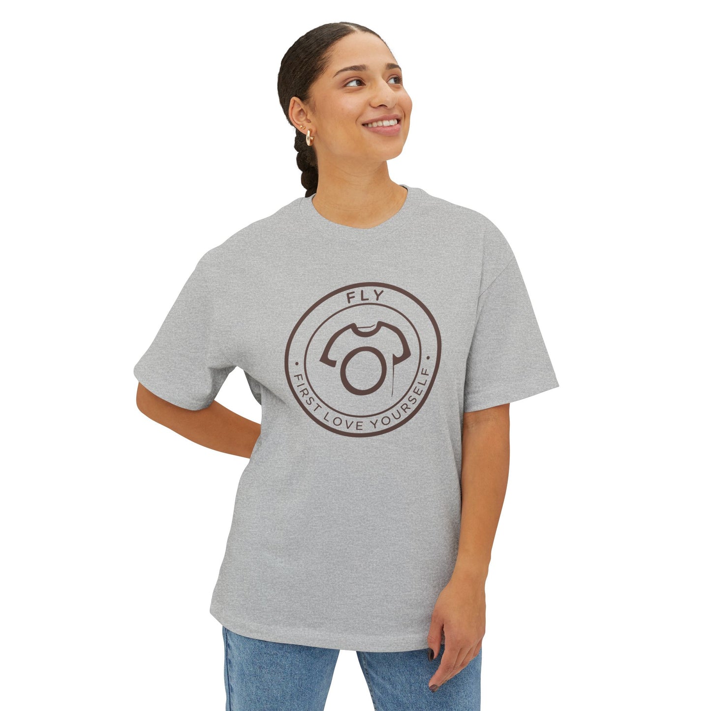 Oversized FLY Tee – First Love Yourself | Unisex Cotton Tee - Inspirational Self-Love Tee