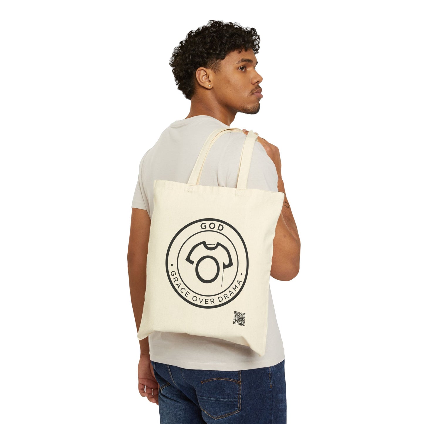 GOD – Grace Over Drama | Inspirational Canvas Tote Bag